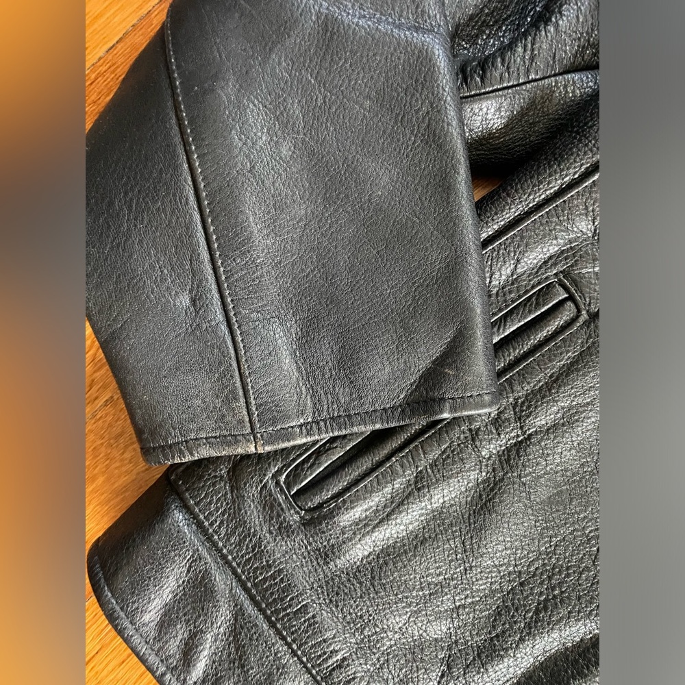 Vintage The Territory Ahead Leather 60โs 70โs 80โs moto biker jacket thicc - Picture 5 of 12